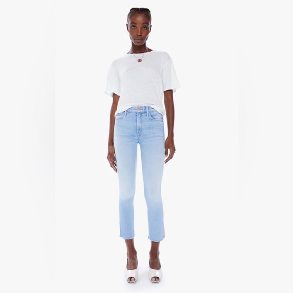 MOTHER Denim The Mid Rise Dazzler Crop Fray in Sun Kissed